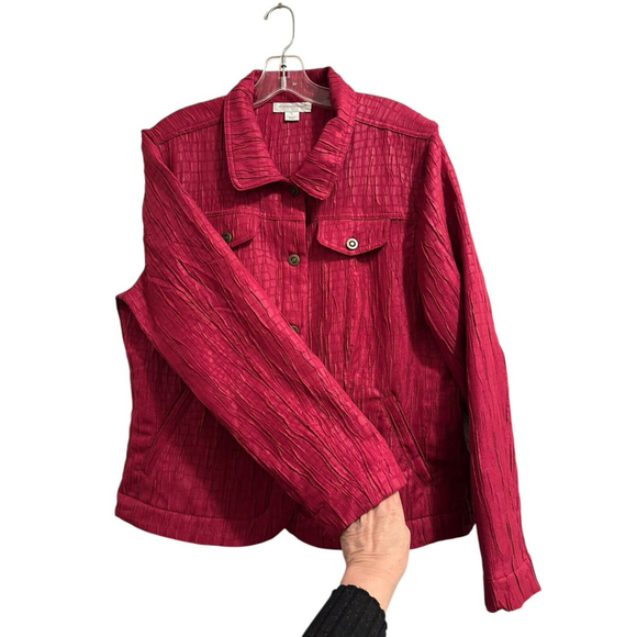 Christopher Banks Blazer Button Jacket Womens Large Fuchsia Pink Long Sleeves - Picture 4 of 12